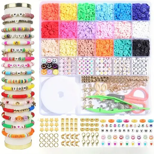 [C 105] 5100 Piezas Kit De Fabricación De Pulseras De Cuentas...
