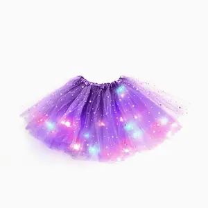 [C 118] 1pc, Falda Tutú De Princesa De Flores Con Luz LED