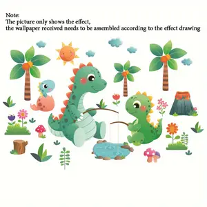 [C 121] 1 Hoja De Pegatinas De Pared De Dinosaurio Para Habitación De Niños