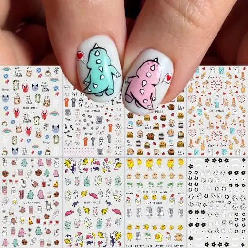[C 149] Paquete de 8 Pegatinas de Uñas de Animales
