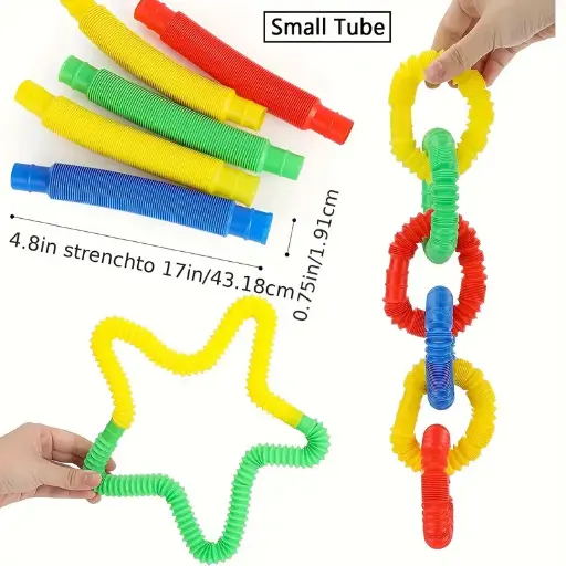 [C 162] Set de 30 Tubos Sensoriales Coloridos: Juguetes Extensibles para Alivio del Estrés