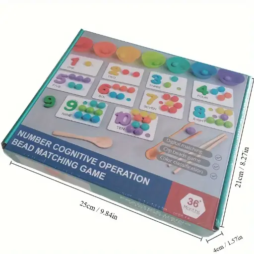 [C 170] Juego de Aprendizaje de Números de Silicona Colorido con Operación de Clip Beads