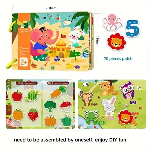 [C 172] Libro interactivo para niños pequeños - Libro silencioso educativo